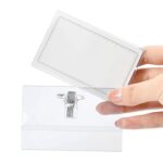 Plastic Transparent cardholders With Pin & Clip 90 mm x 60 mm (50 Pcs Set) - Image 7