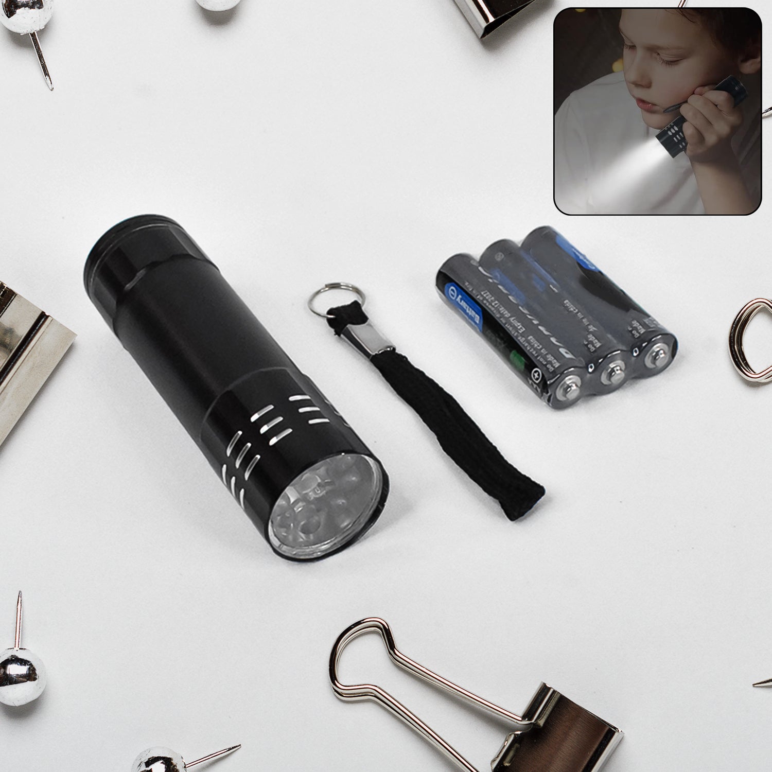 01_0c07e7f2-8c09-4ebc-ad0c-ef971977e2aa Portable Mini Torch - Super-Bright LED Flashlight with 3AAA Batteries Included - Image 1