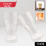 Apex Vista Unbreakable Pitcher Glass Set – 350 ML (Approx) | 2-Piece - Image 2