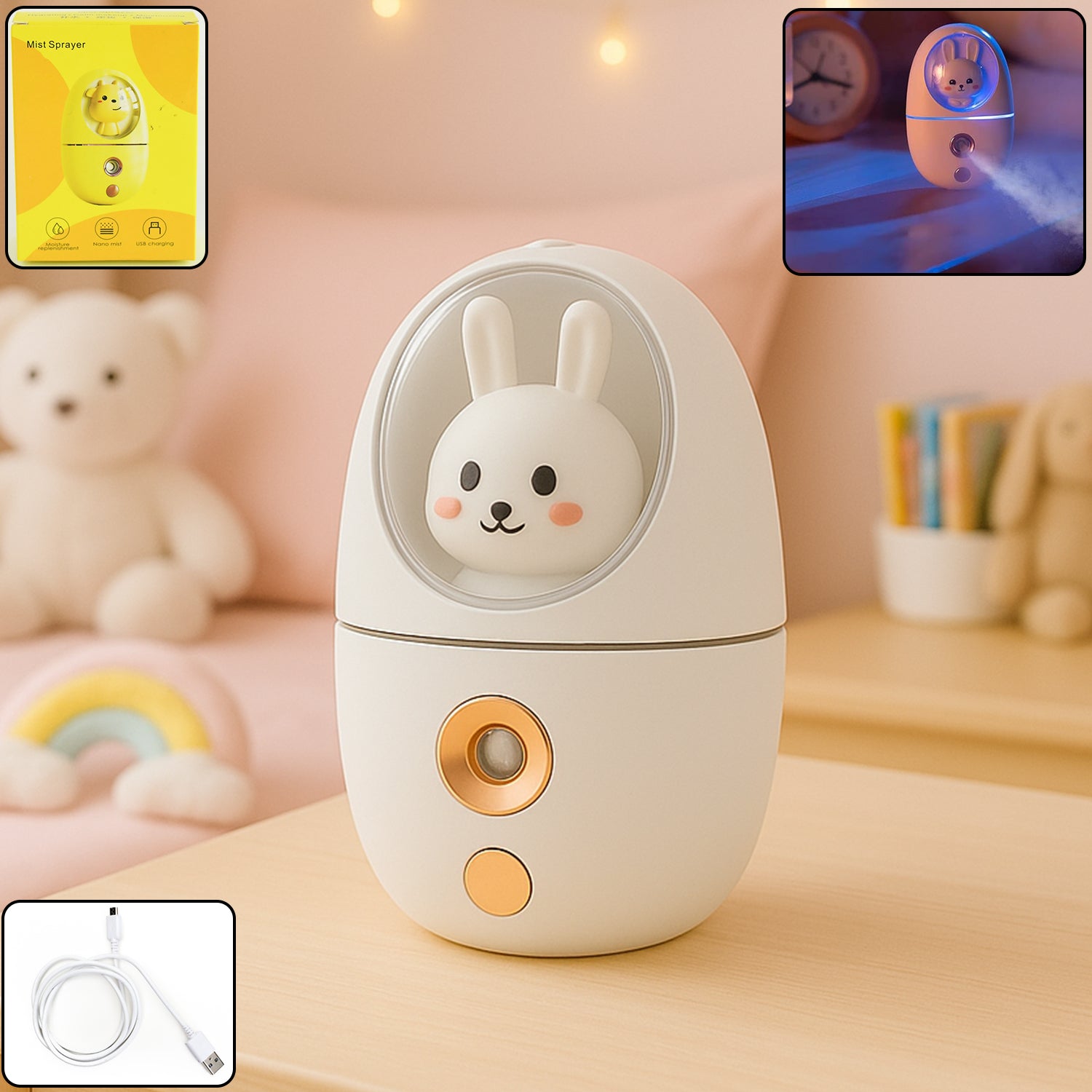 01_1518c60c-9b9f-4ba0-af7c-43f67540af1e USB Rechargeable Bunny Design Mini Humidifier & Mist Sprayer - Image 1