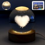 Heart 3D Crystal Ball lamps With Base (1 Pc)