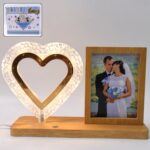 Heart Shape Cystal Led Lamp & Photo Frame Night Lamp | Wedding Gift | love couple - Image 4