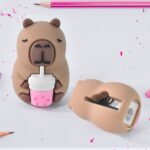 Cartoon Shape Pencil Sharpener with Built-In Eraser (1 Pc)