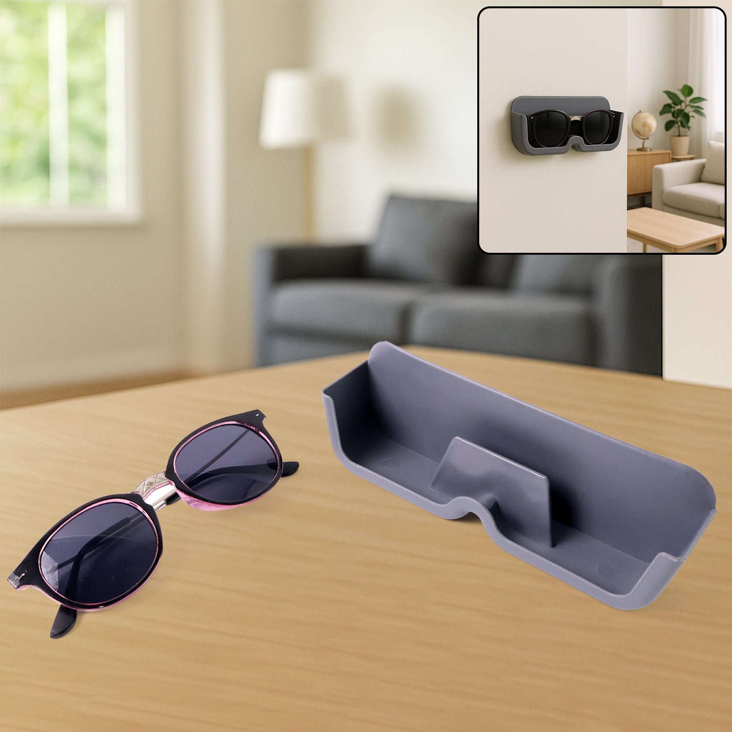 01_42f9e342-9022-4536-a66f-68bd65fb5978 Sunglasses Holder with Sunglasses Combo (2 Pc Set) - Image 1