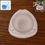 Oblivion Transparent White Ashtray with Cigarette Holder Grooves – Modern Smoke Disposal Tray (1 Pc)