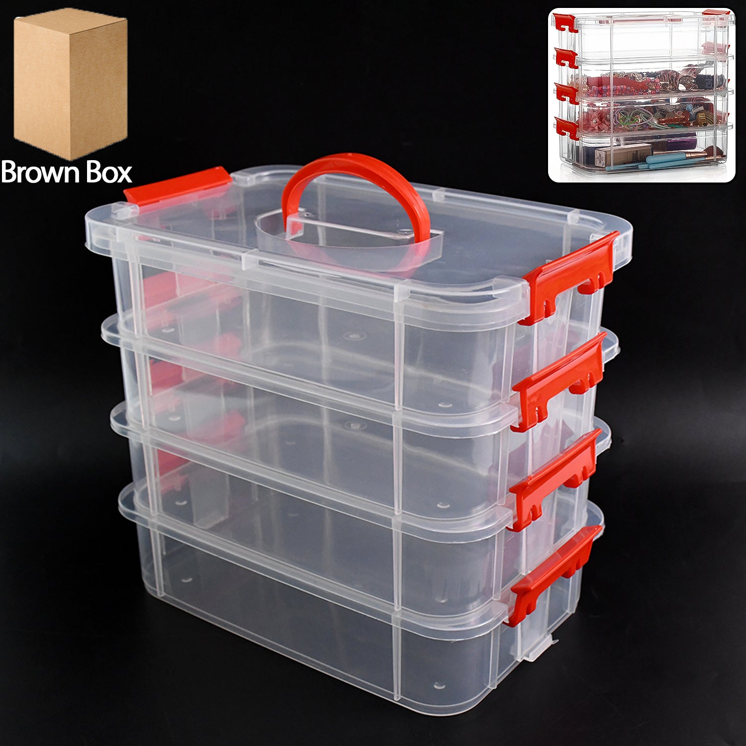 01_4bc63af1-4448-4078-b584-a2e74faf39f3 4-Layer Transparent Multipurpose Plastic Storage Box - Image 1