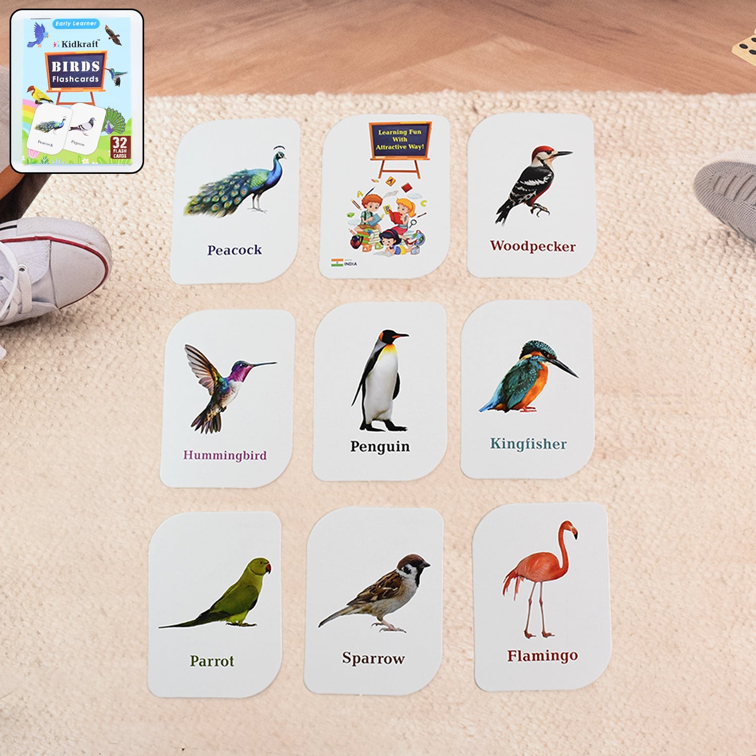 01_548745ea-97a0-477a-b007-746cb3ea31a9 KidKraft Early Learner Educational Flashcards – 32 Birds - Image 1
