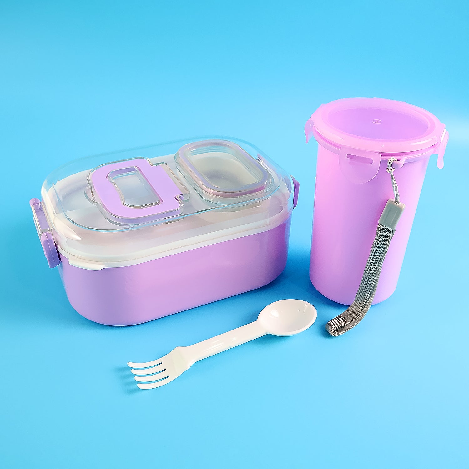 01_58e70bc2-6725-4889-a973-1292cf60b928 Multi-Functional 1 Set Leakproof Lunch Box with Cutlery & Tumbler - Image 1