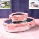 Ganesh Classy 2-Piece Stainless Steel Lunch Box Set