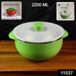 Apex 2200ml Microwave-Safe Plastic Serving Bowl with Lid (1 Pc) - Image 2