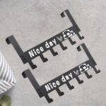 Heavy-Duty Carbon Steel Door Hook Hanger Rack (2 pc / 6 Hook / Black)