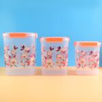 Square 3 Pcs Floral Printed Airtight Storage Container Set – Approx 2.8 Ltr, 4.5 Ltr, 6.9 Ltr (3 Pcs Set) - Image 5