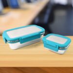 Apex Jerry Lunch Box Premium Stainless Steel Food Container (2 Pc / 700+200 ML Approx)