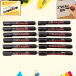 Premium Permanent Black Marker Pen Set (12 Pcs Set)