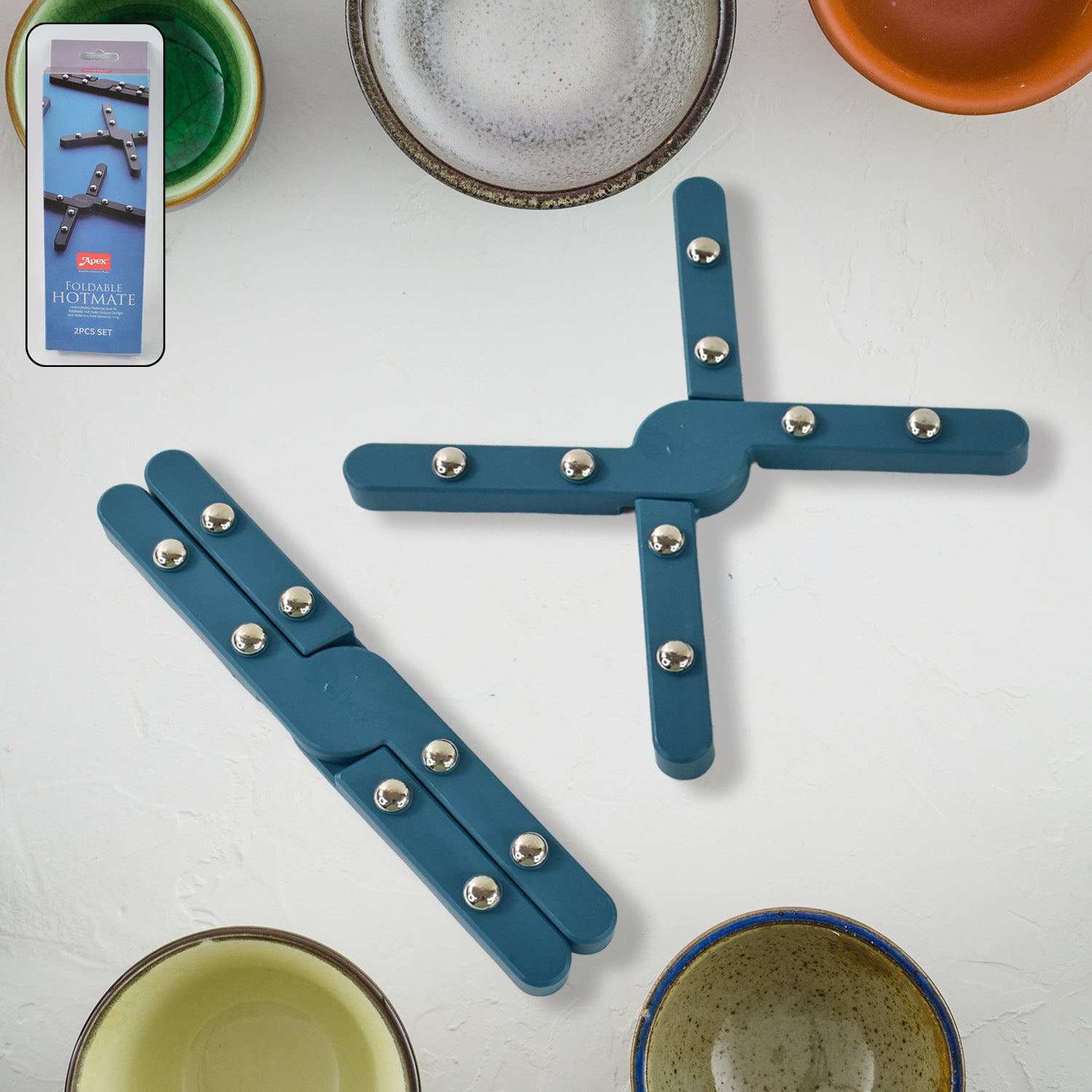 01_78360ac4-0fc0-40b4-a23b-7bc06ee2e72e Apex Foldable Hot mate Set – 2 Pcs, Folding Pan Stand for Hot Pots - Image 1
