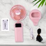 Mini USB Charging Fan with Percentage Display, 5 Speed Modes, and Mobile Stand - Image 5