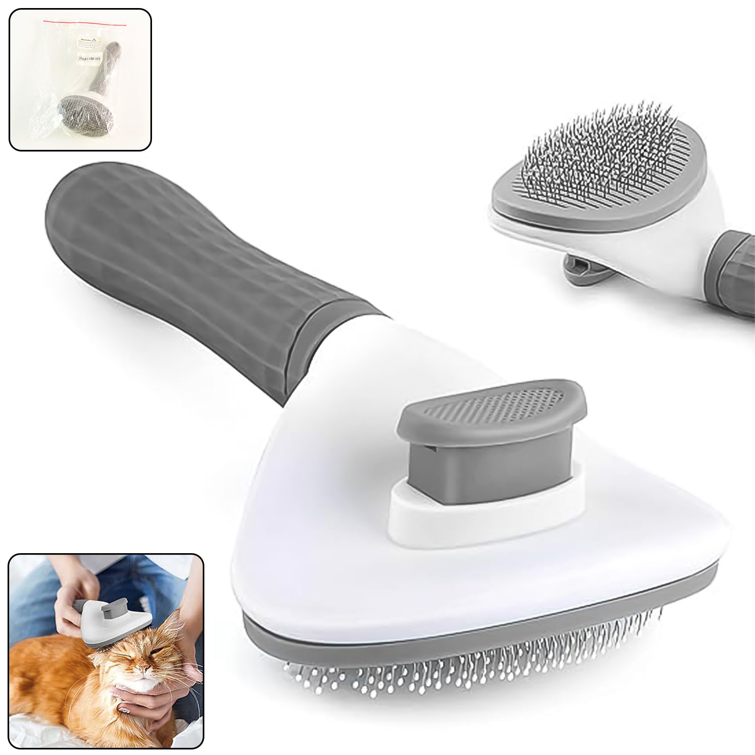 01_7d3fb760-dd4f-4a46-865c-0ed90348b8fa Self-Cleaning Slicker Brush for Dogs & Cats (1 Pc) - Image 1