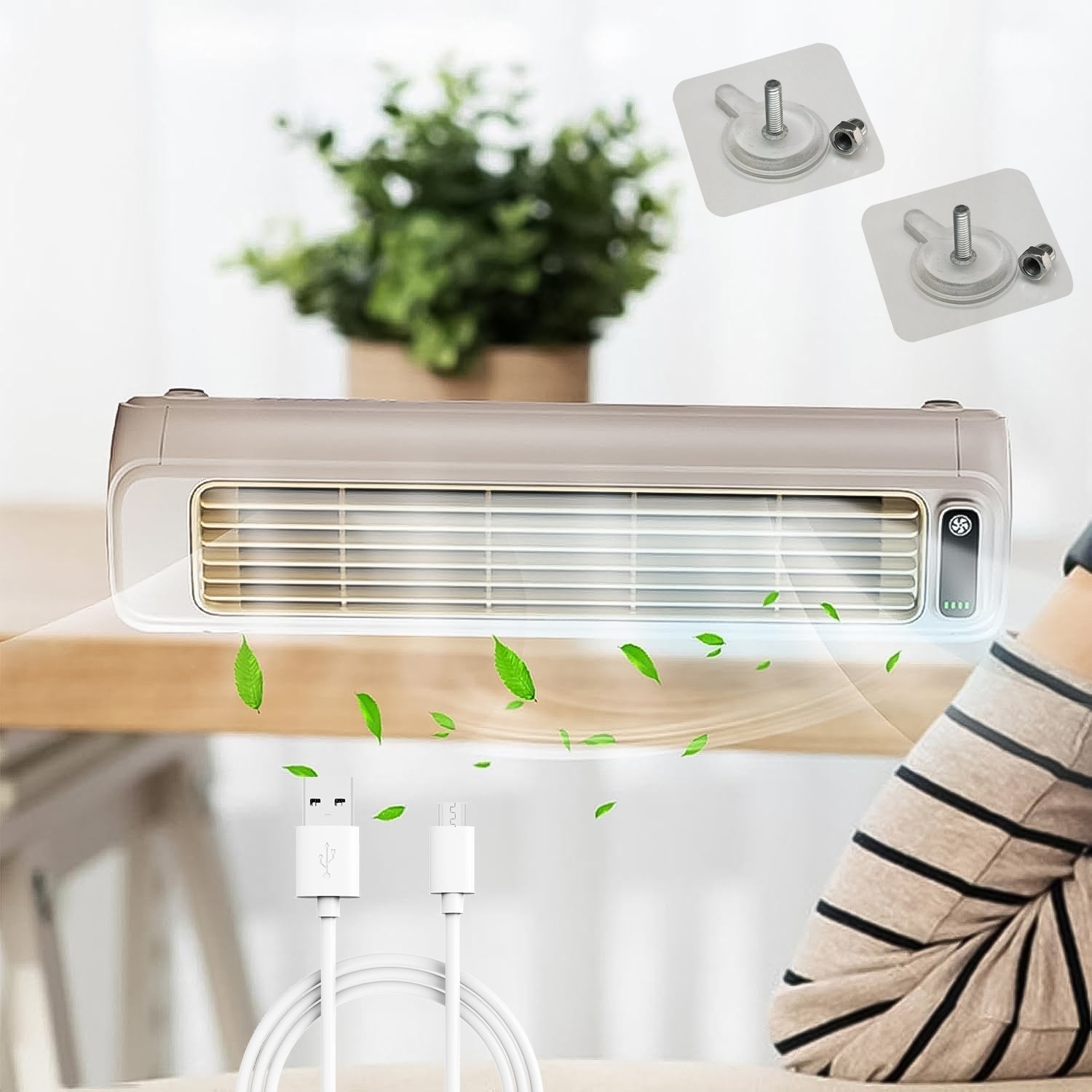 01_881712ef-8d32-4dca-baa8-aa4470e52c25 Portable Air Conditioning Cooling Fan (1 Pc / With 2 Pc Adhesive Hook) - Image 1