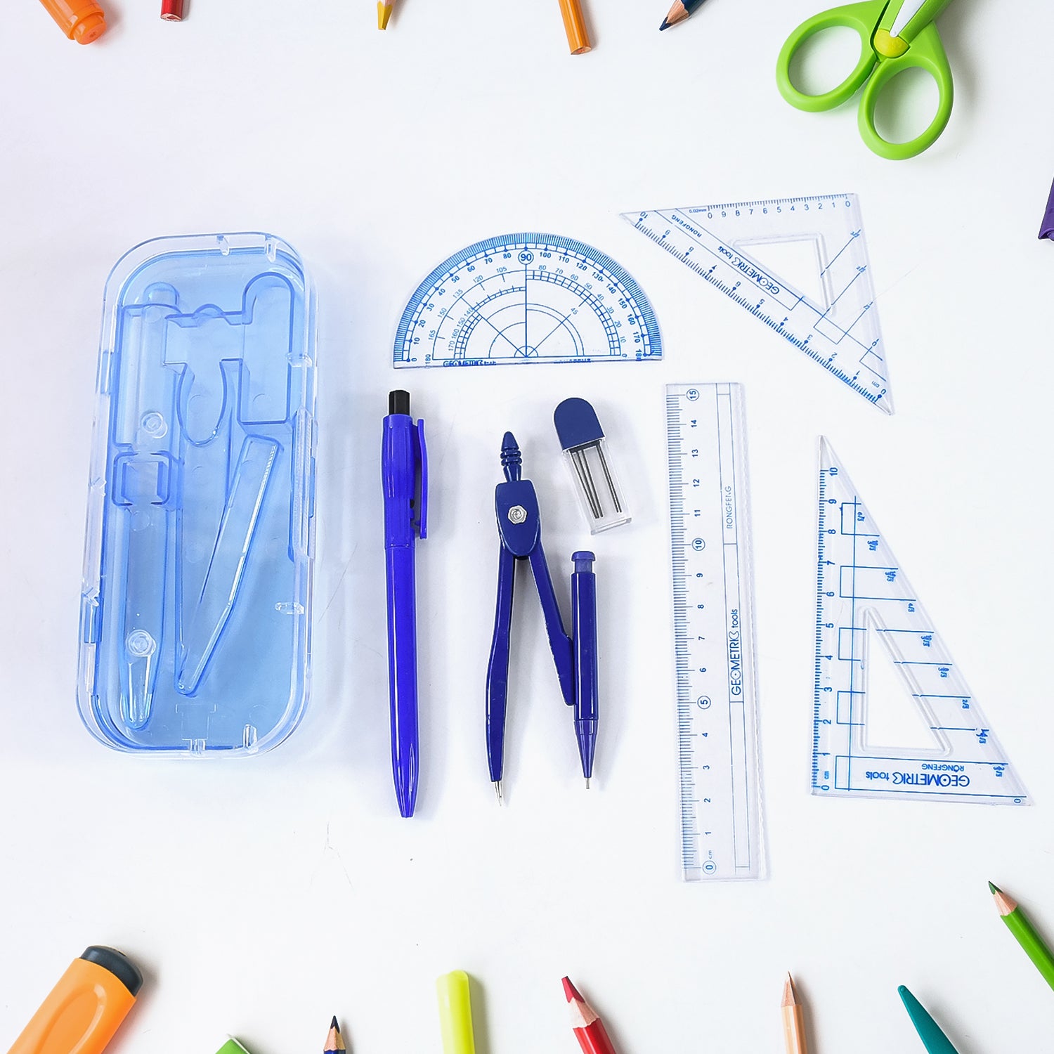 01_93570f5b-c2f8-48f0-b404-f4ccd44f3044 Complete Student Geometry Box Set (9 in 1 / 1 Set) - Image 1