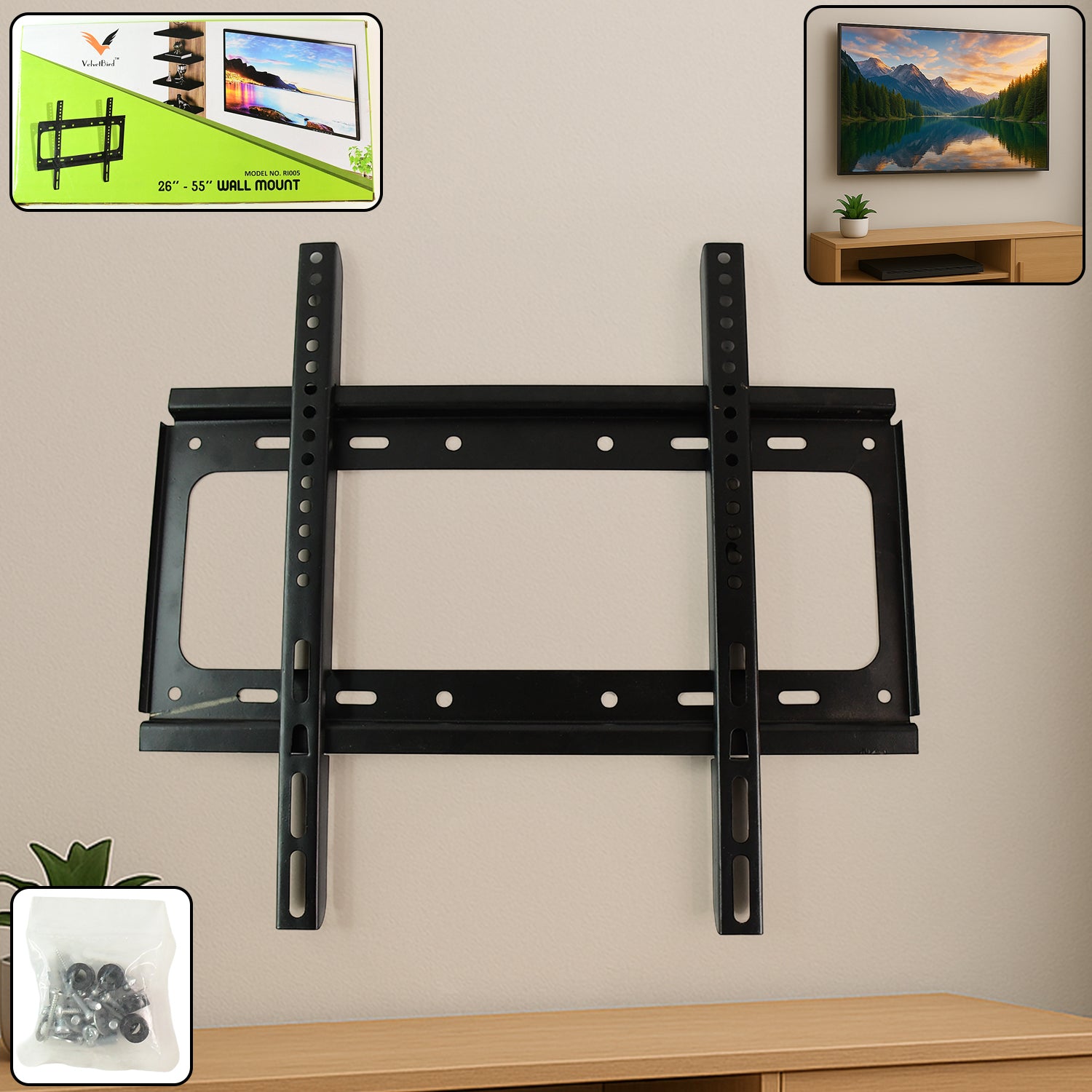 01_999fa15e-75a3-48ce-a25d-7d7f5651839d Universal Heavy Duty Adjustable Metal LED LCD TV Wall Mount Bracket - Image 1