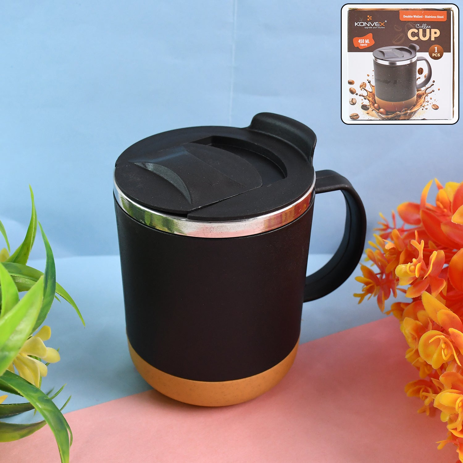 01_a21fde3a-e938-4aeb-bfb1-86d766e0f539 Insulated Coffee Mug with Spill-Proof Lid (Approx 450ML & 1 Pc) - Image 1