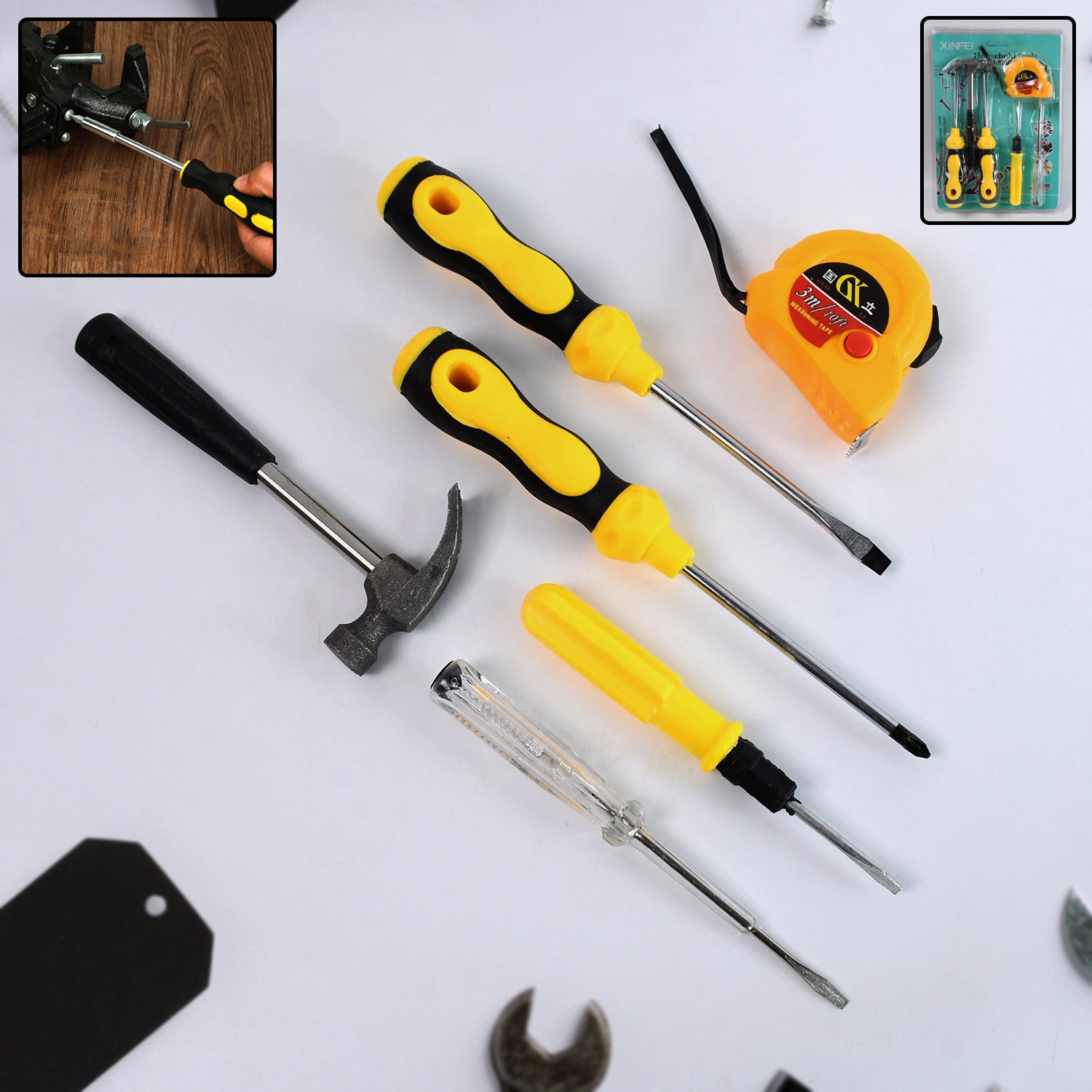 01_a2c60824-b6e8-4675-8ea6-0b5ad04a1ae9 6 in 1 Hand Tool Kit Repair Home Screwdrivers Tool Kit with Tools Including Daily - Image 1