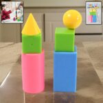 3D Shapes Multicoloured Pattern Building Blocks Toy Solid Figures (6 Pcs Set)