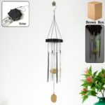 Solar LED Wind Chime with Tubes Soothing Sound & Colorful Glow (1 Set)