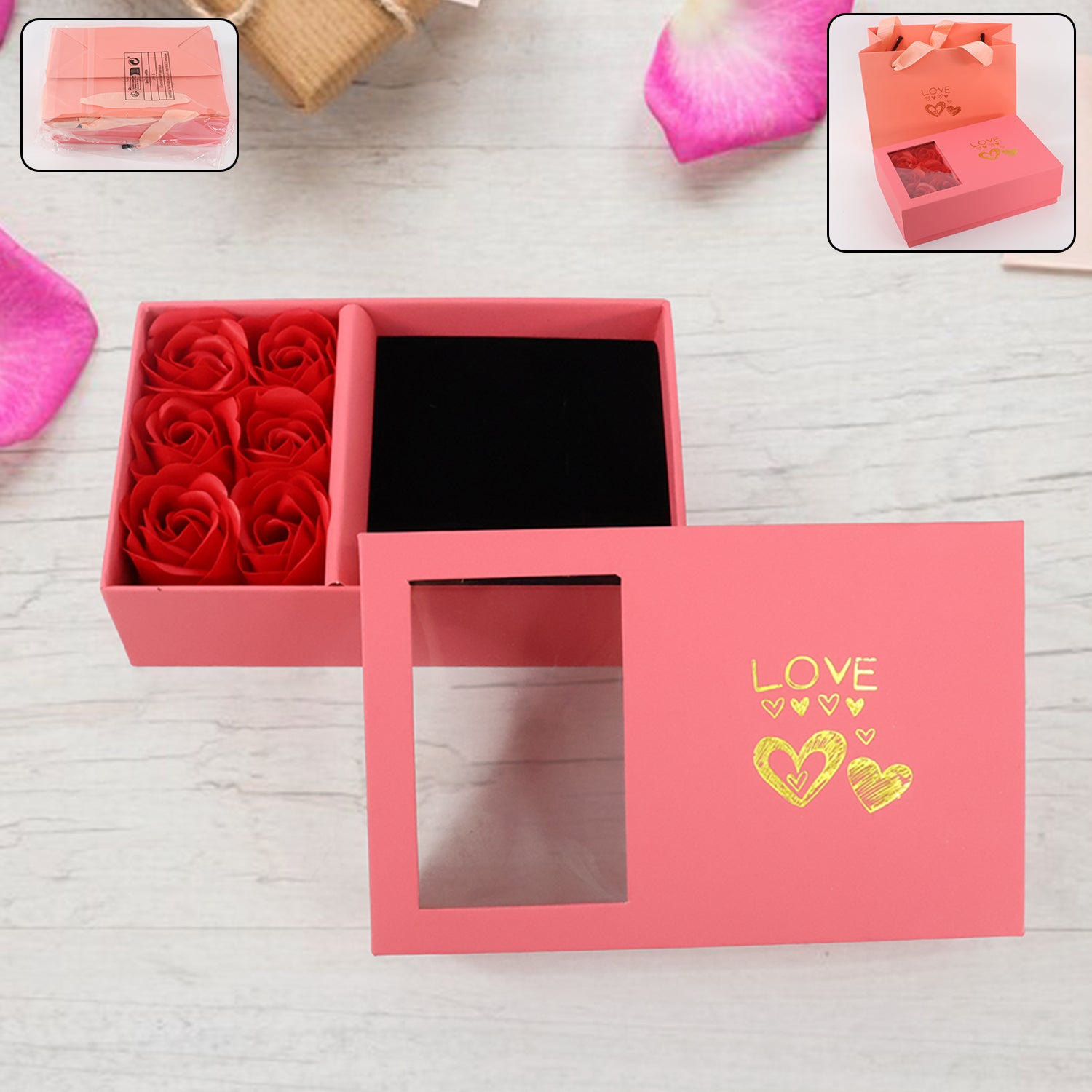 01_b749449b-db84-48c3-ba3a-5fd73b7de36d Jewellery Gift Box with Lids & Roses Packaging Box with 6 Roses (1 Set) - Image 1