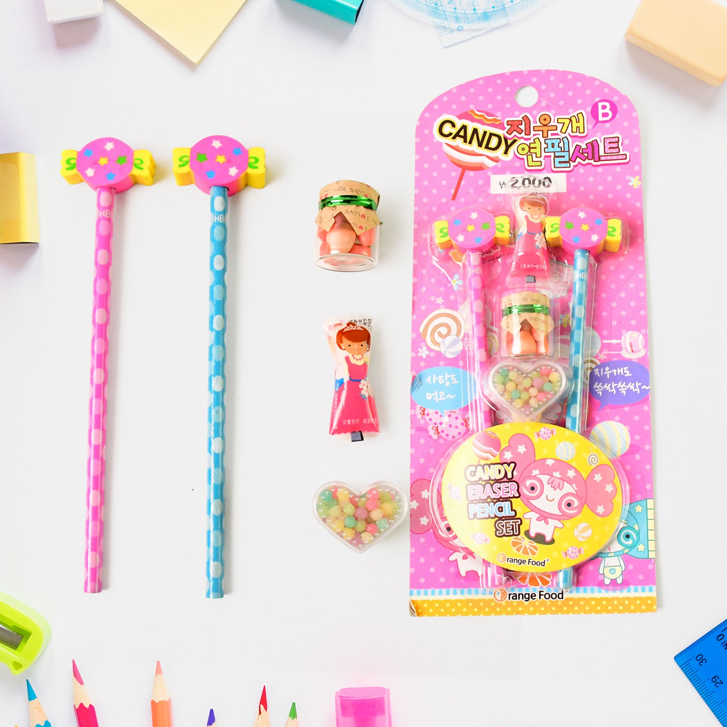 01_ba40b4eb-ac19-433a-835a-96b8382e5b05 Fun Candy Design Pencil Set with Accessories Set (1 Set ) - Image 1