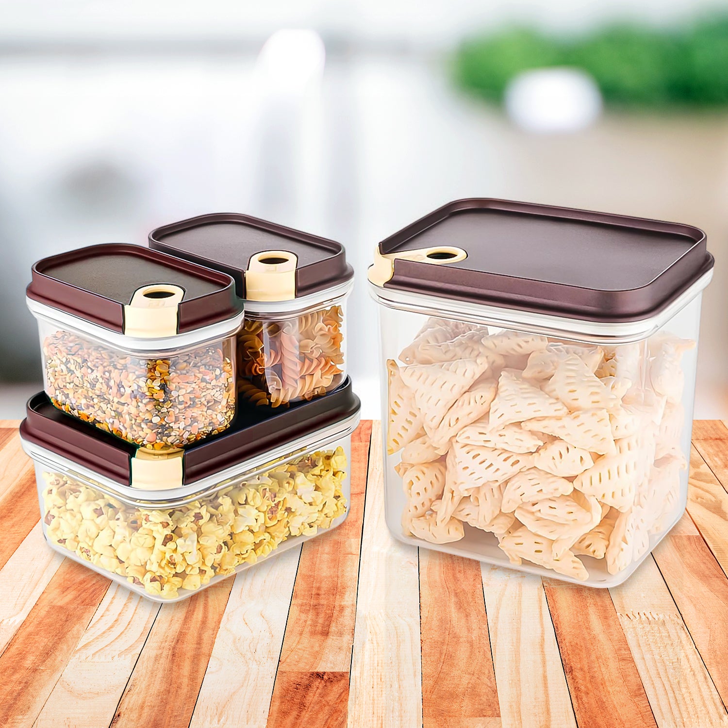 01_c98e2073-863c-4fdd-a9fd-c0c16b3be451 Ritu Push 'N' Lock Airtight Food Storage Container Set (4 Pc) - Image 1