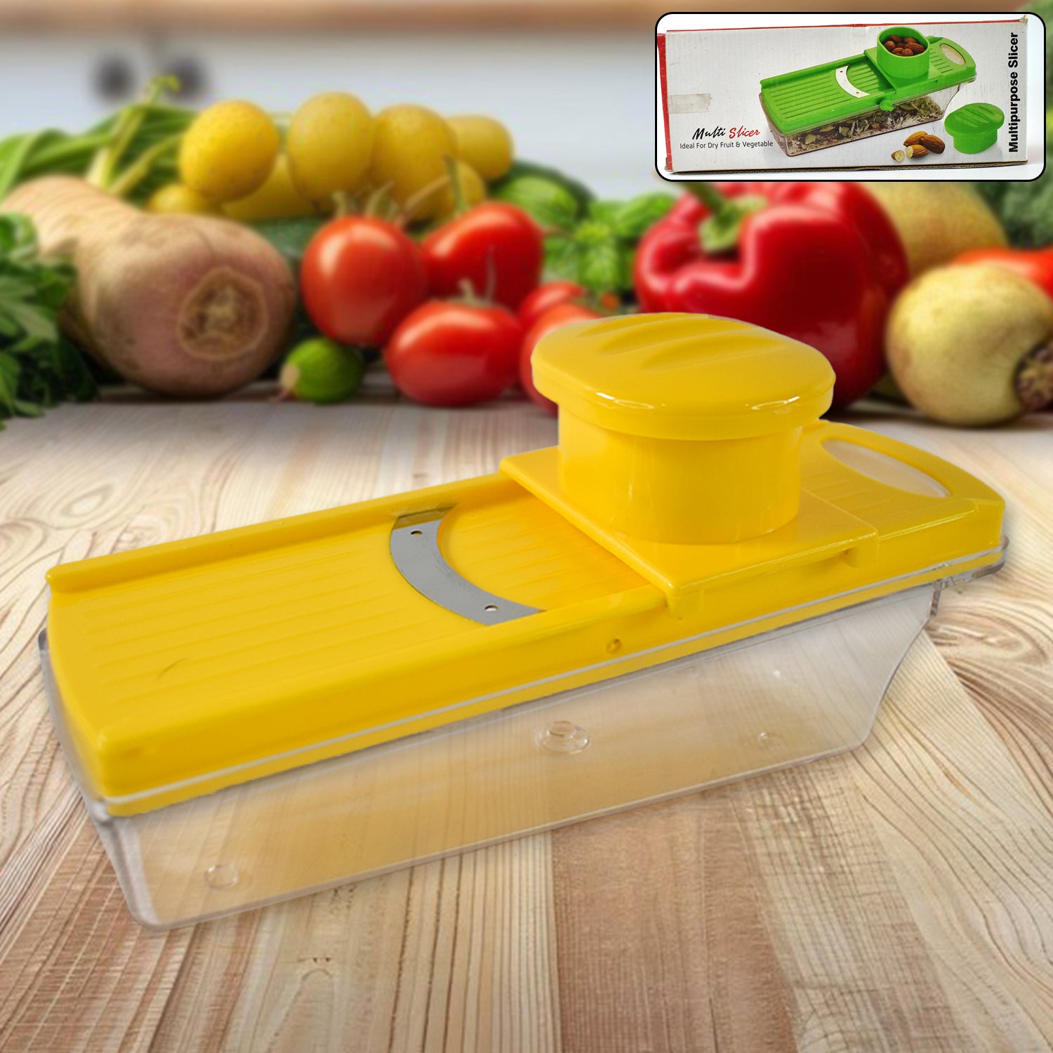 01_cbae96f6-4b33-4b4e-89eb-17d14fddb380 Big Multipurpose Vegetable and Fruit Slicer (Yellow / 1 Pc) - Image 1