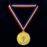 Gold Metal Medal with Tricolor Ribbon (1 Pc)
