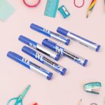 Premium Permanent Blue Marker Pen Set (6 Pcs Set)