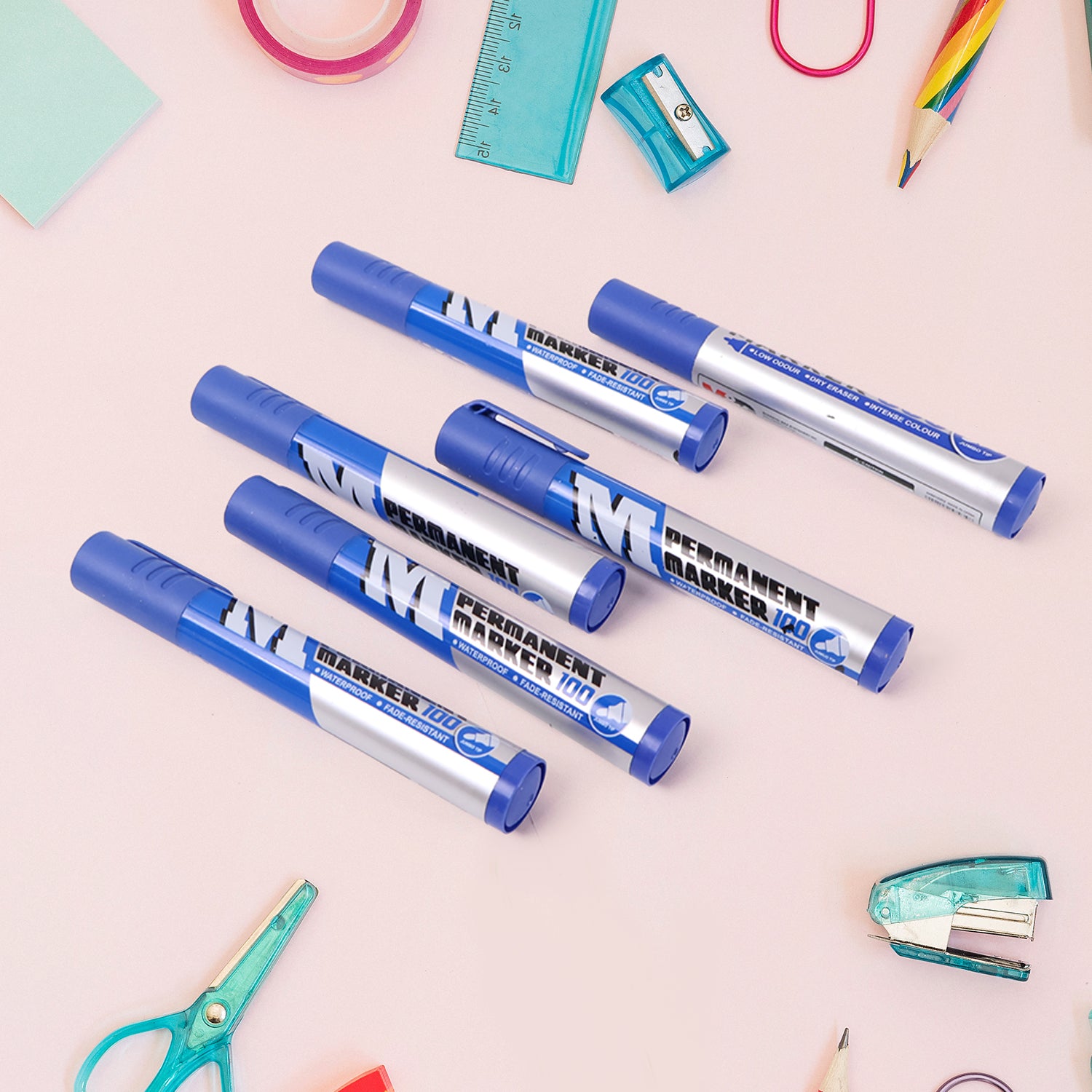 01_ce17a2e1-eee7-4e6b-a7f8-15607cab48b7 Premium Permanent Blue Marker Pen Set (6 Pcs Set) - Image 1