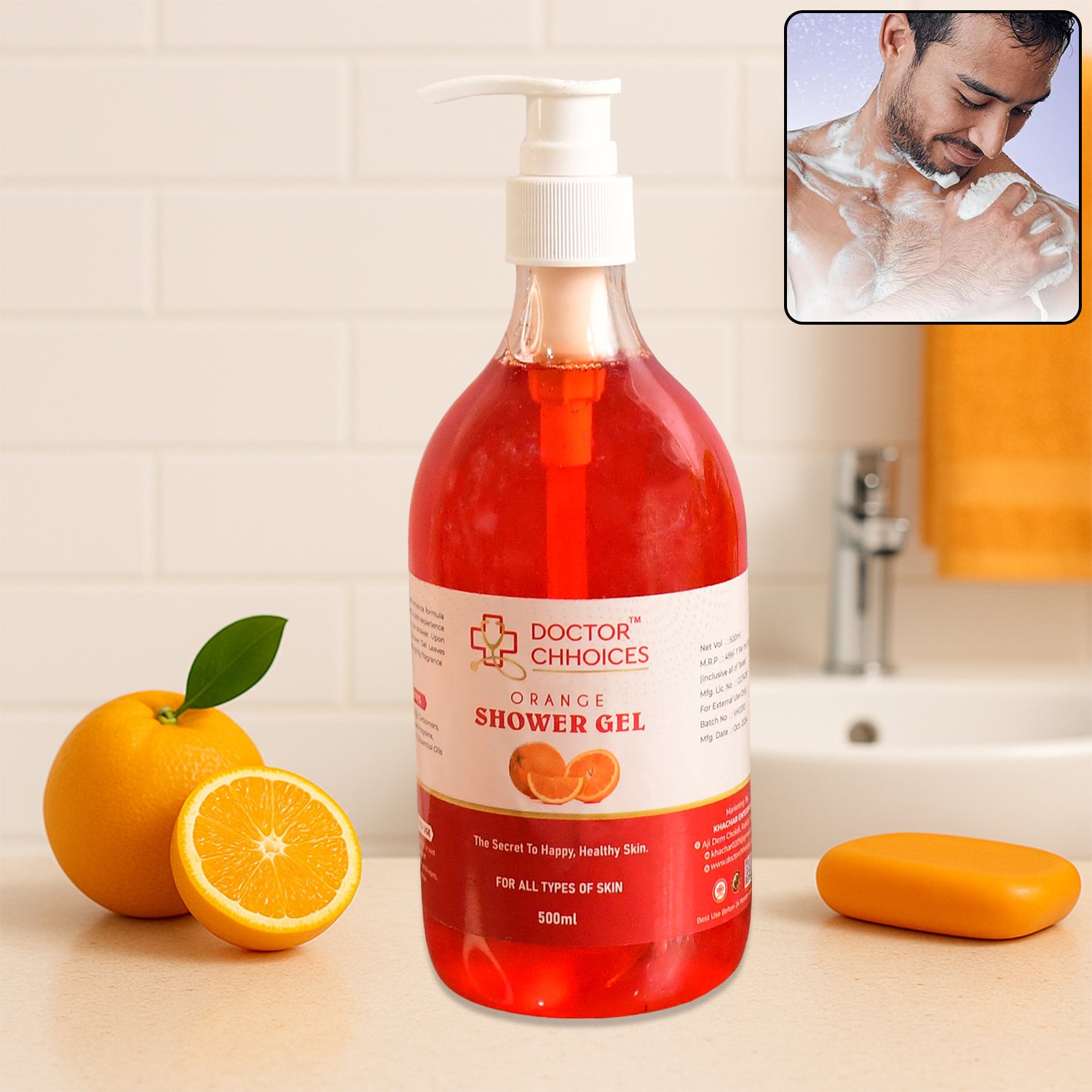 01_e699f078-f708-498a-aaf0-493de24466f0 Doctor Chhoices / Choices Orange Shower Gel – 500ml (1 Pc) - Image 1