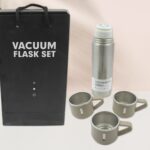 Stainless Steel Vacuum Flask Set with 3 Steel Cups Combo for Coffee Hot Drink and Cold Water Flask Ideal Gifting Travel Friendly Latest Flask Bottle. (500ml) - Image 3