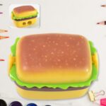 Plastic Burger Shape Small Size Double Hole Sharpener With Eraser (1 Set) - Image 7