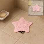 Baby Pink Silicone Star Shaped Sink Filter Bathroom Hair Catcher Drain Strainers for Basin