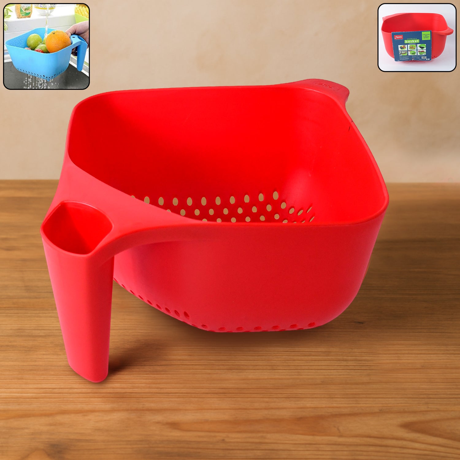 01_fc8ad24e-2eb8-40f1-815b-912c66ae70d9 Apex Multi-Functional Plastic Strainer Bowl with Ergonomic Handle (1 Pc) - Image 1