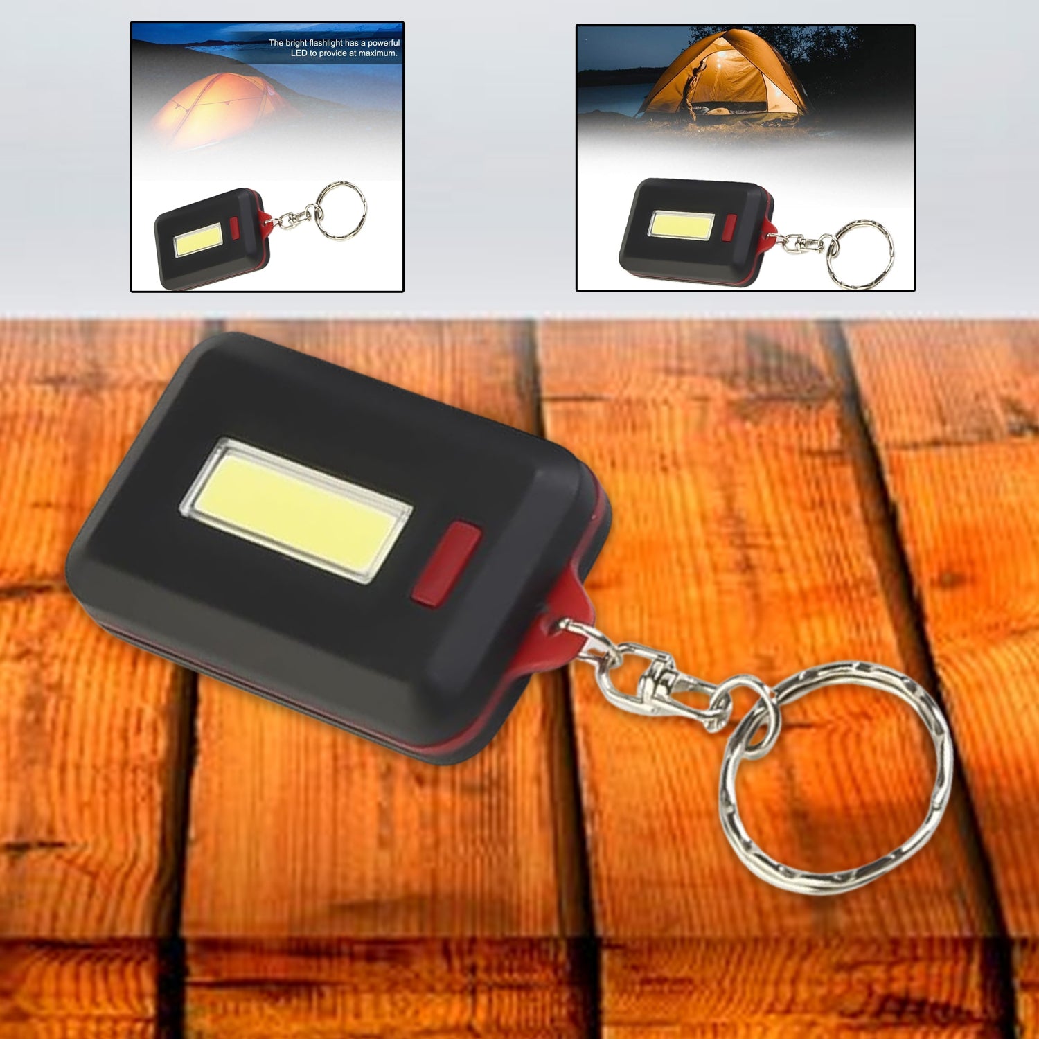 01_fd6dcbaf-c898-4136-83d4-98a9d0c61209 LED Keychain COB Light with Hook & Loop Sticker. 3 Light Modes (1 Pc / Battery Not Included) - Image 1