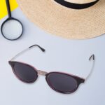 Pink UV Protected Round Sunglasses, classic Sunglasses for Men & Women, Lightweight - Image 4