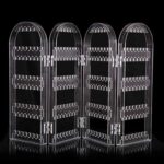 4 Folding Storage Hanger Acrylic Earring Screen Holder Display Stand Clear (1 Set)