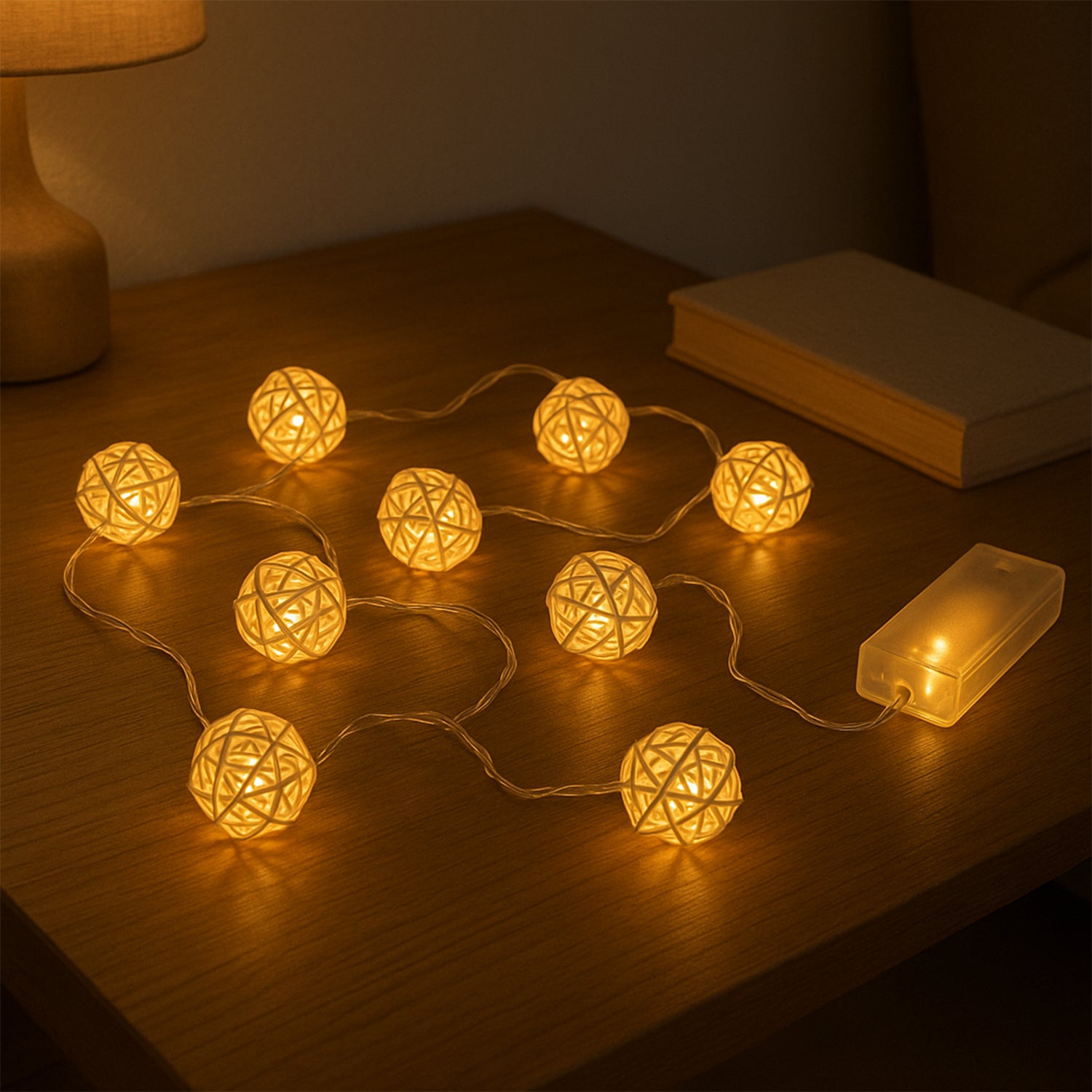 02_1b8c1de8-ba57-44e1-a1d7-1093a6a27e91 Battery Operated Rattan Ball String Decorative Fairy Lights - Image 1