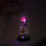LED Decorative Rose with Butterfly in Transparent Plastic Dome (1 Pc / Battery Not Included) - Image 3