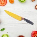 6 Pcs Professional Kitchen Knife Set with Chef Knives, Cleaver, Peeler & Scissors - Image 7