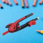 2 Pc Geometry Set – Built-in Pencil Grip + Transparent Plastic Protractor – School Geometry Tools Kit - Image 4