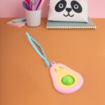 Cute Avocado-Shaped Mini Push Pop Keychain Toy with Strap (1 Pc) - Image 6