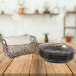 Plastic Household Plates Dinner Plates Dish Tray Skewer Bone Plate Set (10 Pcs Set) - Image 3