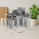 Stainless Steel Cutlery Set with Elegant Storage Stand (24 Pc) - Image 6